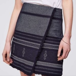 LOFT Skirt Blanket Jacquard Wrap W/ Fringe. Size 12